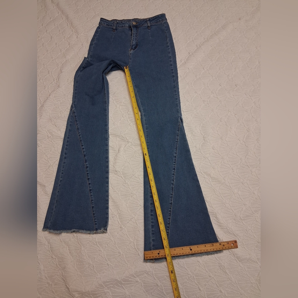 Lalavon Classic Blue Flare Jeans for Women Size S - Picture 11 of 17